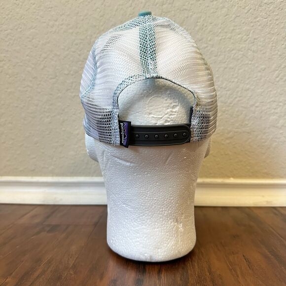PATAGONIA P-6 Logo LoPro Trucker Hat Adjustable Snapback Teal/Grey #38016 OSFA - Picture 6 of 12